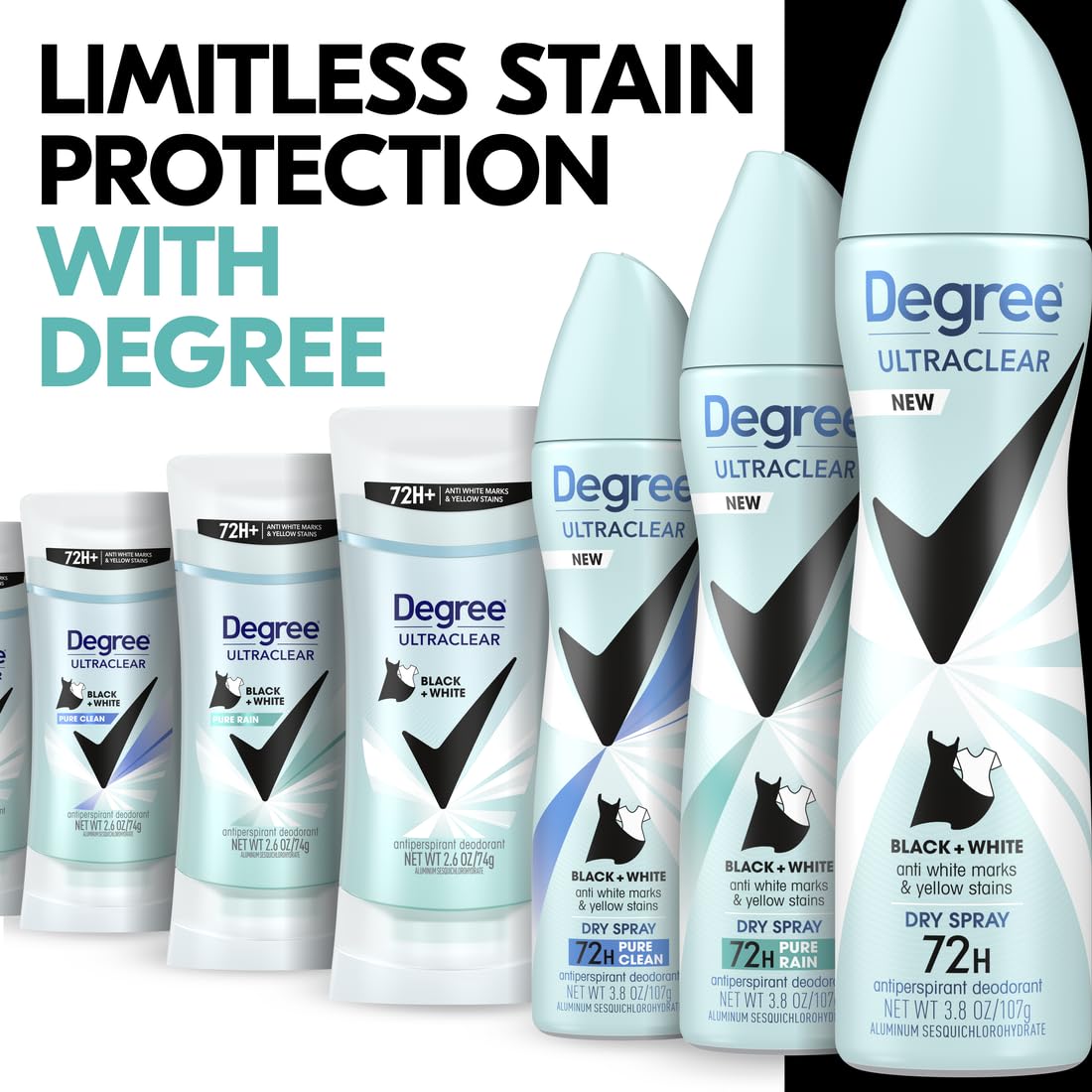 Degree Women's Black+White 4 Count Antiperspirant Balm 2.6 oz - Protects from