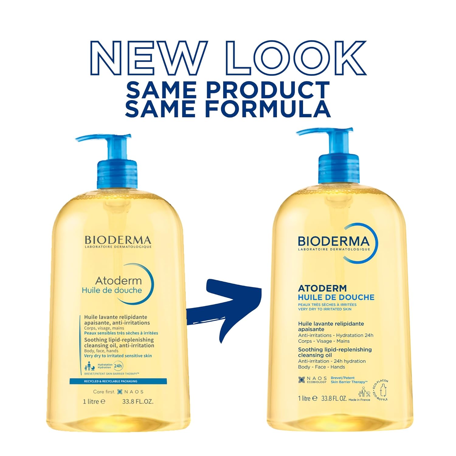 Bioderma Atoderm Shower Oil, Cleansing Oil For Face & Body, Nourishing