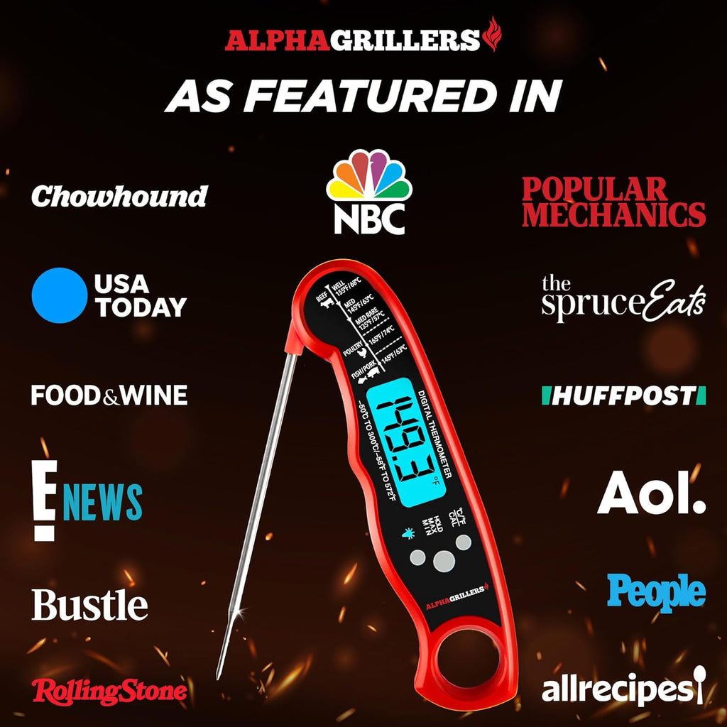 Alpha Grillers Meat Thermometer Digital – Instant Read Food Thermometer for