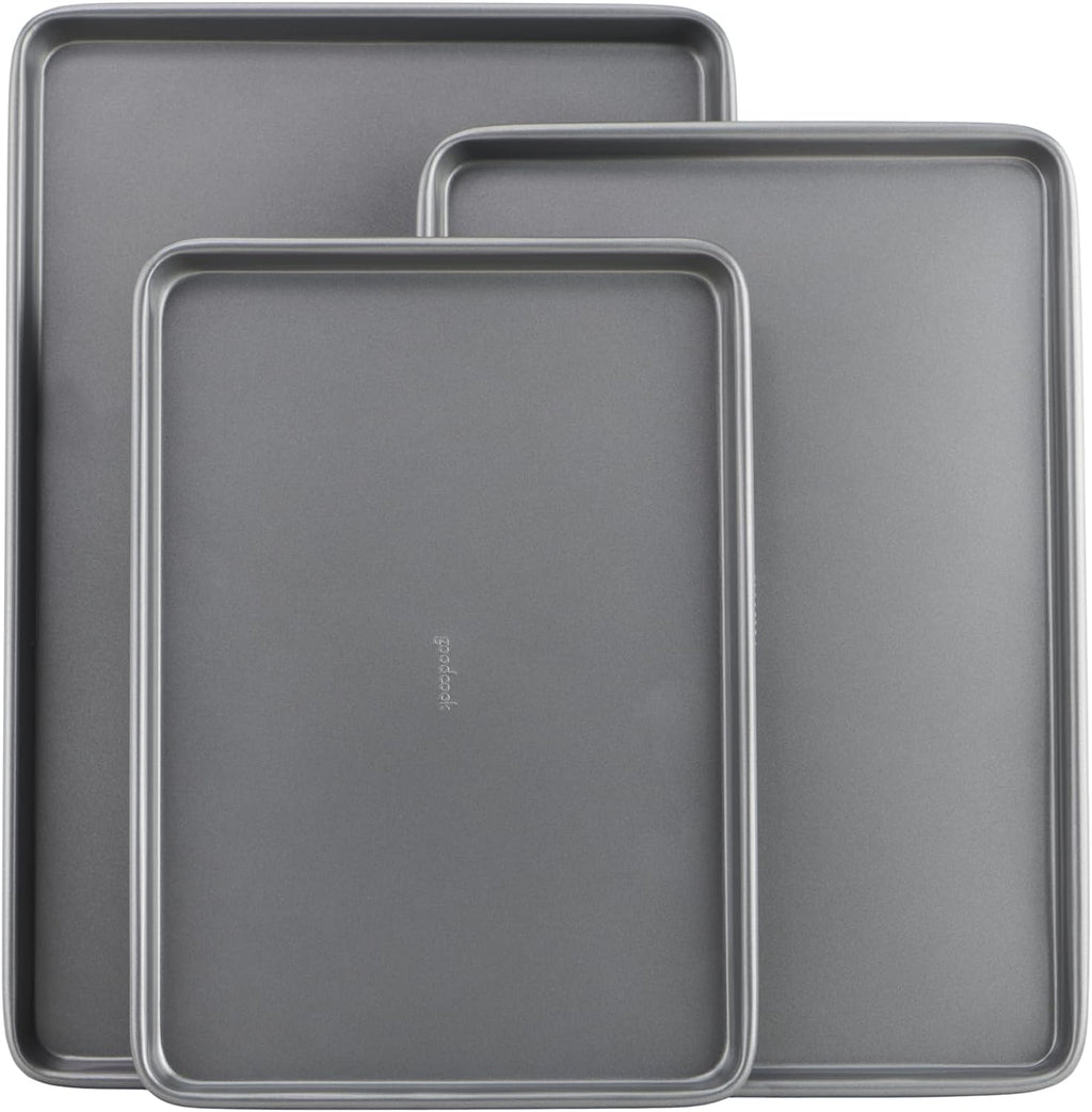 GoodCook Everyday Nonstick Baking Sheet Set, 3 Pack Includes One Small