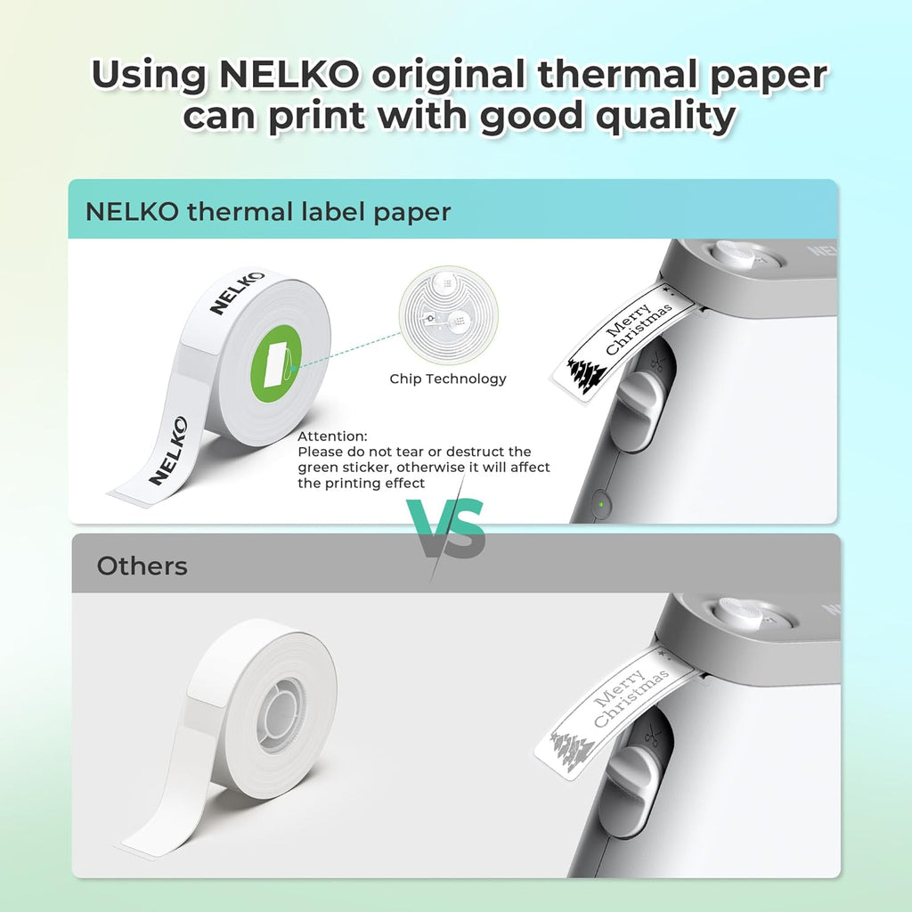 Nelko Label Maker Machine with Tape, P21 Bluetooth Label Printer, Wireless