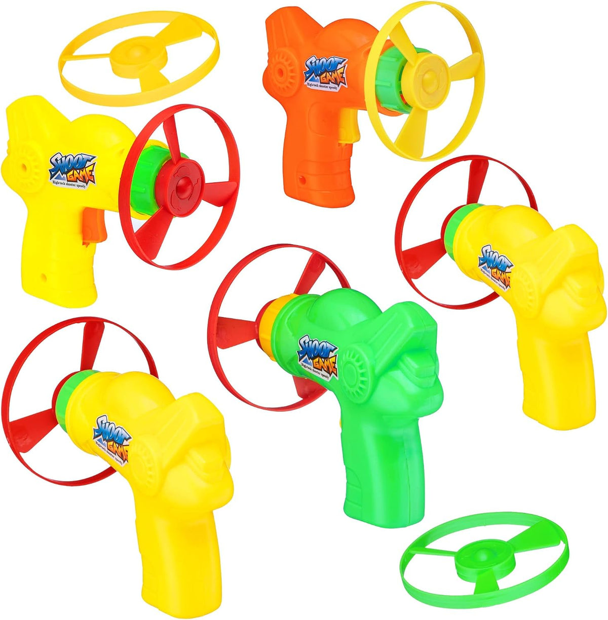 12 Pack Flying Disc Shooters for Kids, Interactive Cat Fetch Spinning Saucer Launcher - disc shooter kids toy