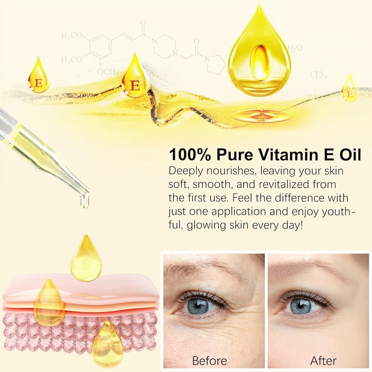 flasture Vitamin E Oil 75,000 IU – 100% Pure Natural Vitamin E for Skin