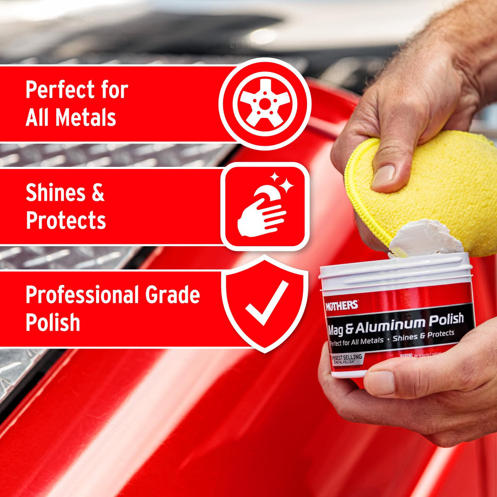 Mothers Mag & Aluminum Polish, 10 oz. – Brilliant Shine, Easy to Use, for All