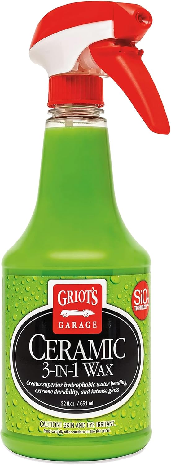 Griot’s Garage Ceramic 3-in-1 Wax, SiO2 Spray for Cars, Trucks, and RV’s