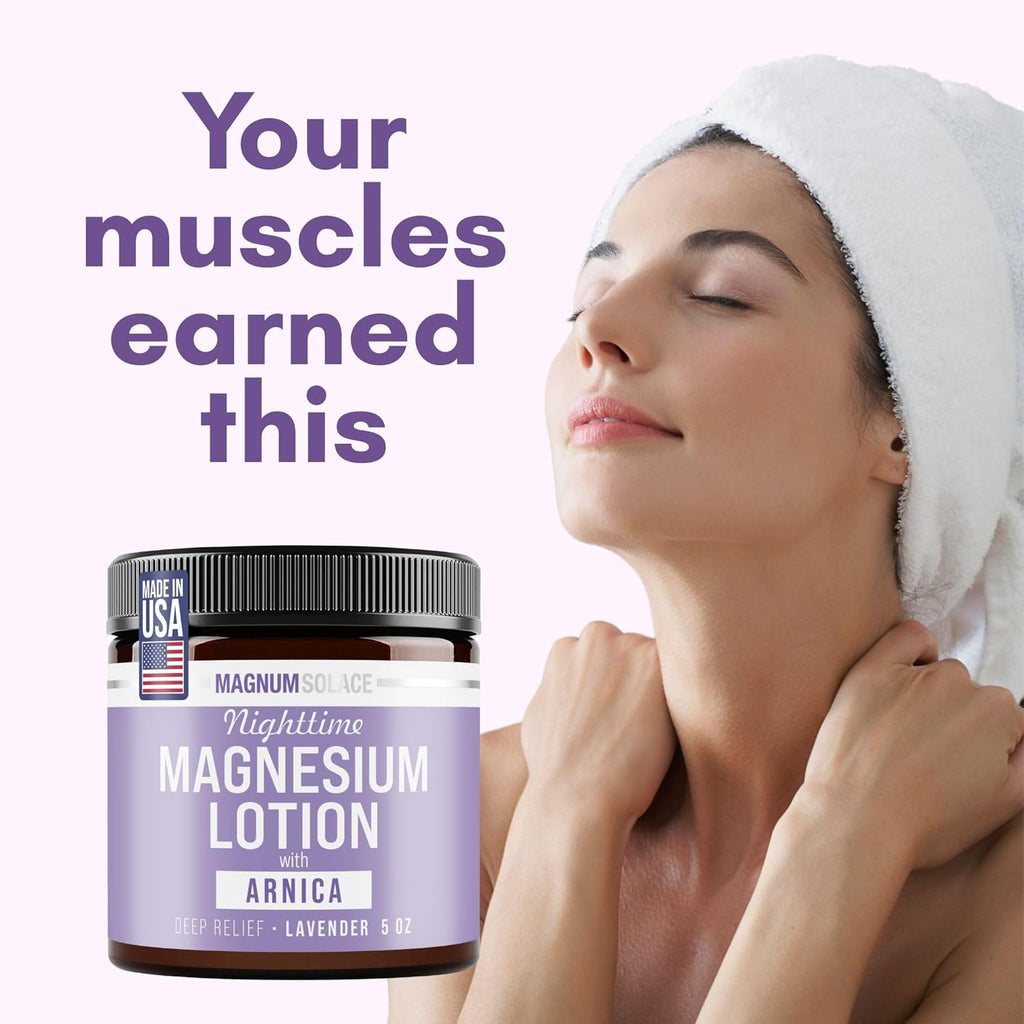 Magnum Solace Nighttime Magnesium Lotion with Arnica – Highly Concentrated