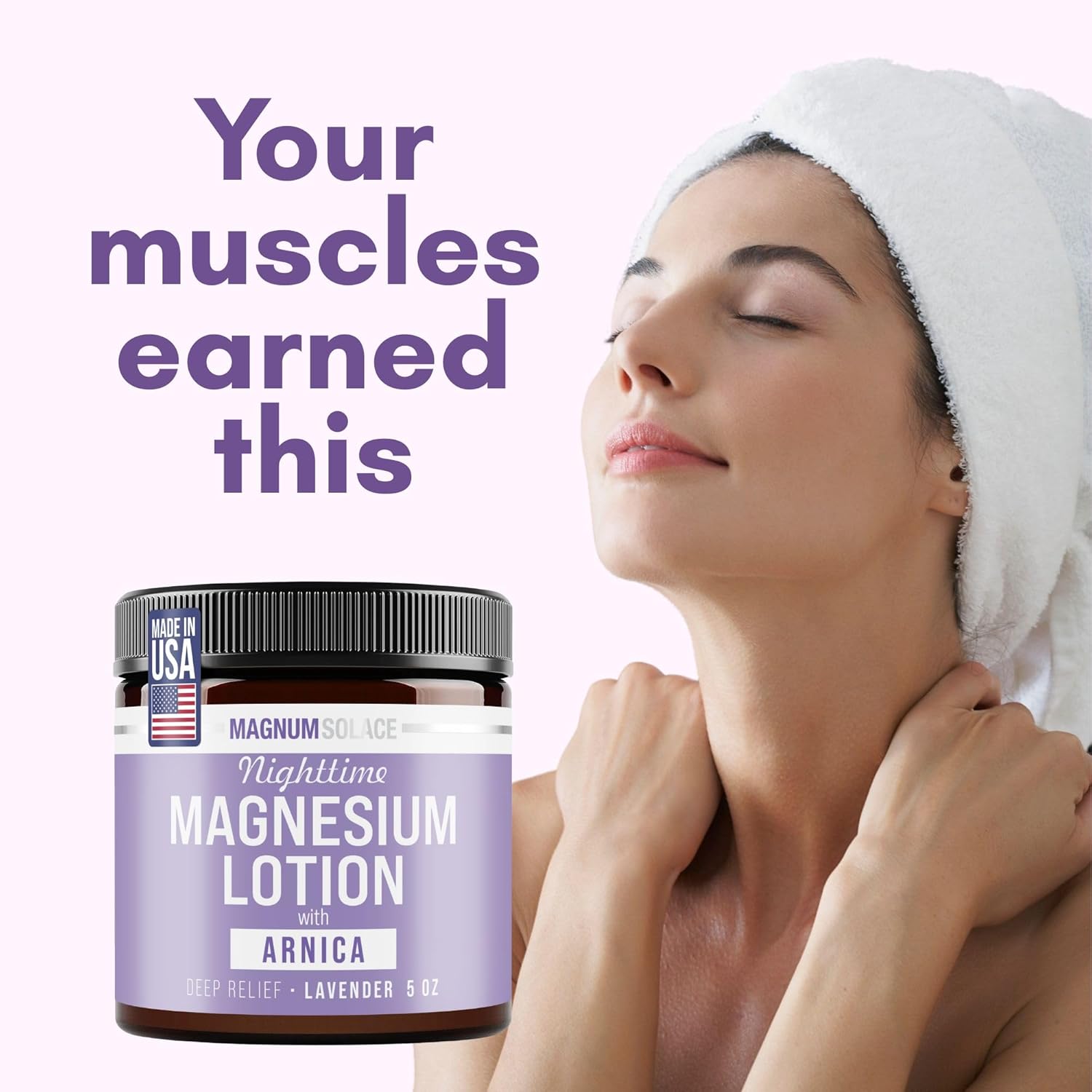 Magnum Solace Nighttime Magnesium Lotion with Arnica – Highly Concentrated