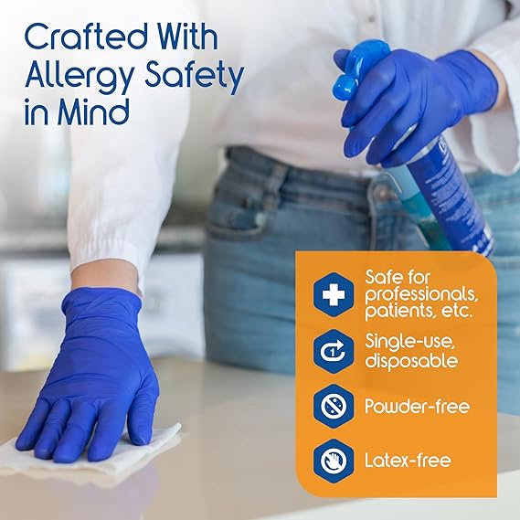 Inspire Cobalt Blue Nitrile Disposable Gloves