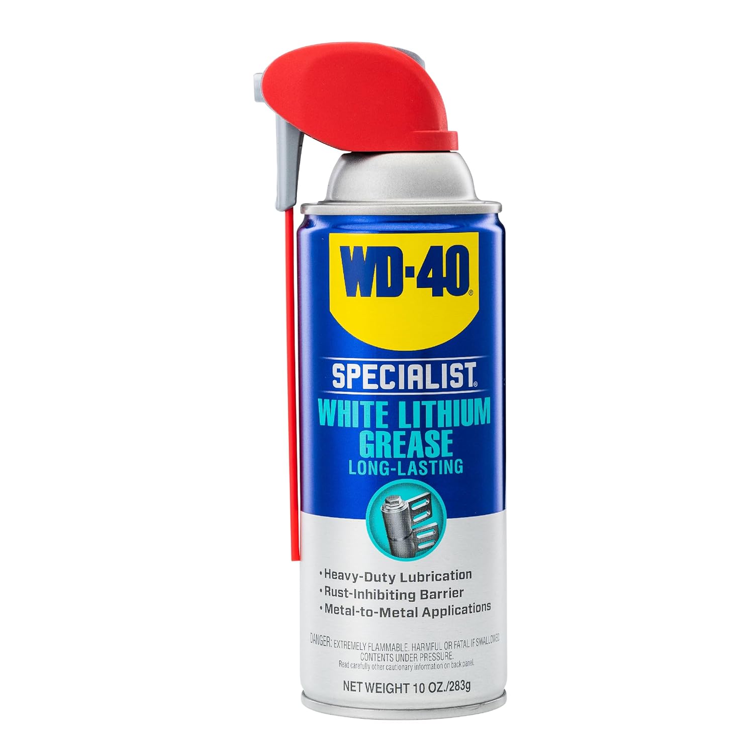 WD-40 Specialist White Lithium Grease Spray with SMART STRAW SPRAYS 2 WAYS