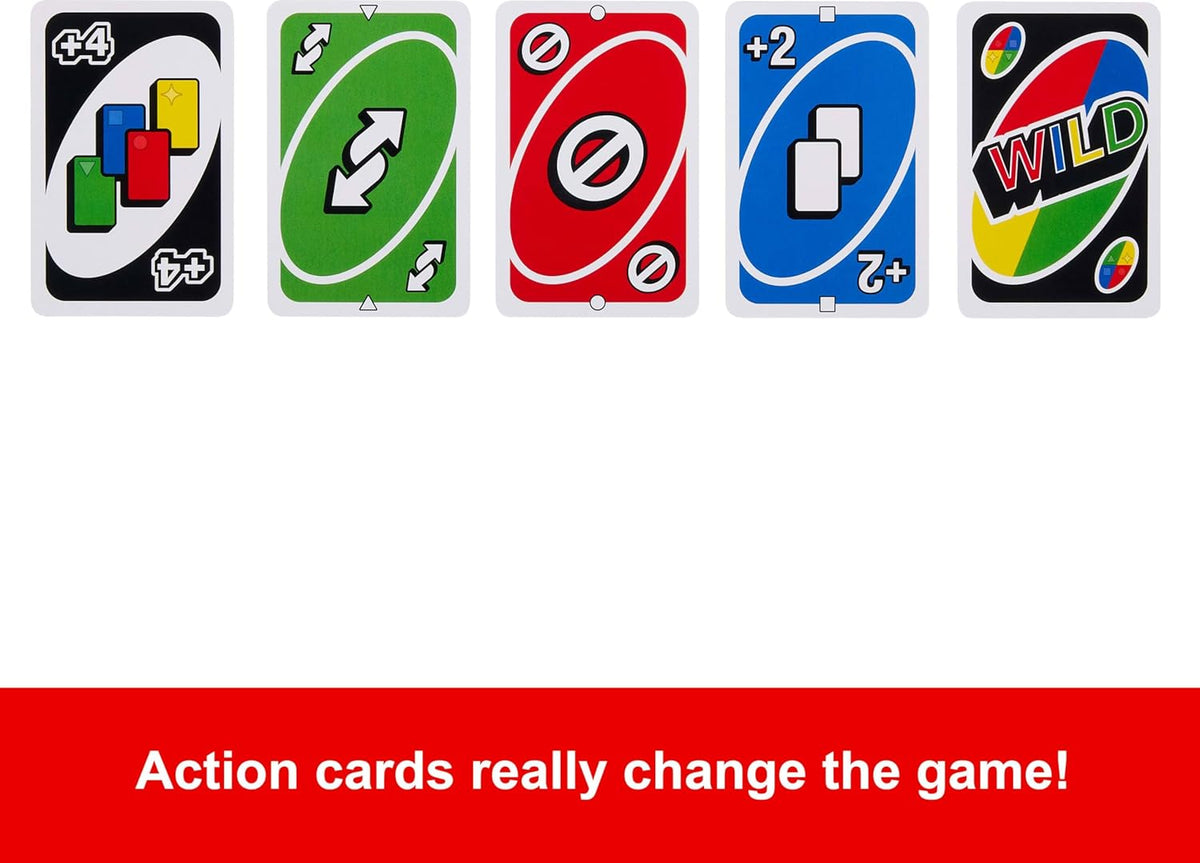 Mattel Games UNO Card Game in Travel & Storage Tin for Kid, Adult & Family