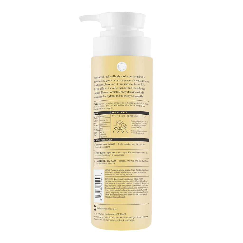 Naturium The Glow Getter Multi-Oil Hydrating Body Wash, Gentle Cleanser, 16.9