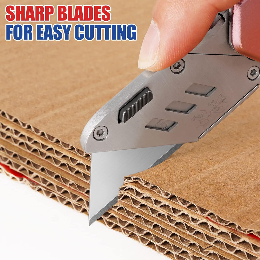 DIYSELF 50 Pack Utility Knife Blades, SK5 Steel Box Cutter Blades with