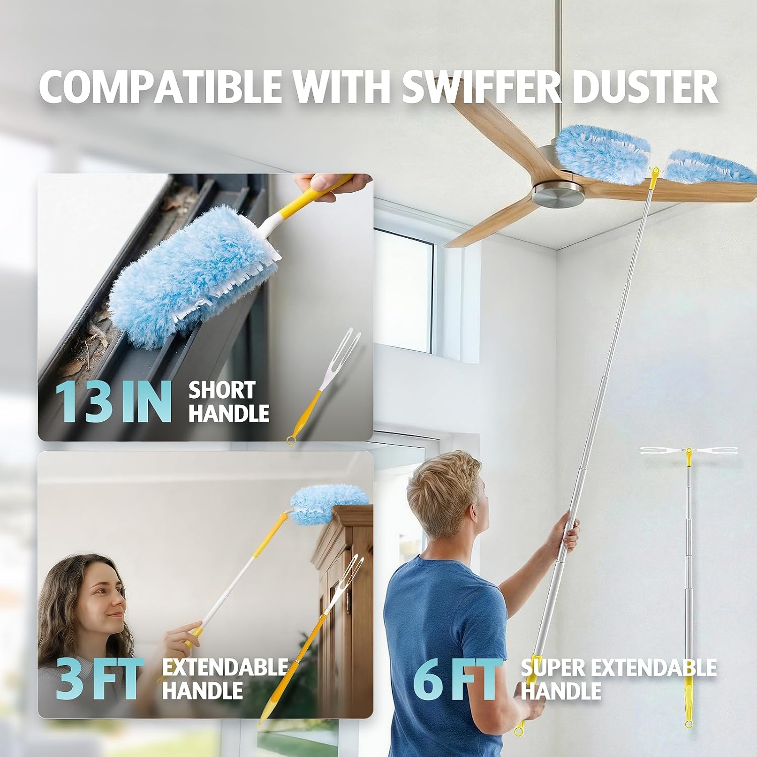 Duster Refill for Swiffer Duster, 30 Count Heavy Duty 2 Side 360° Duster