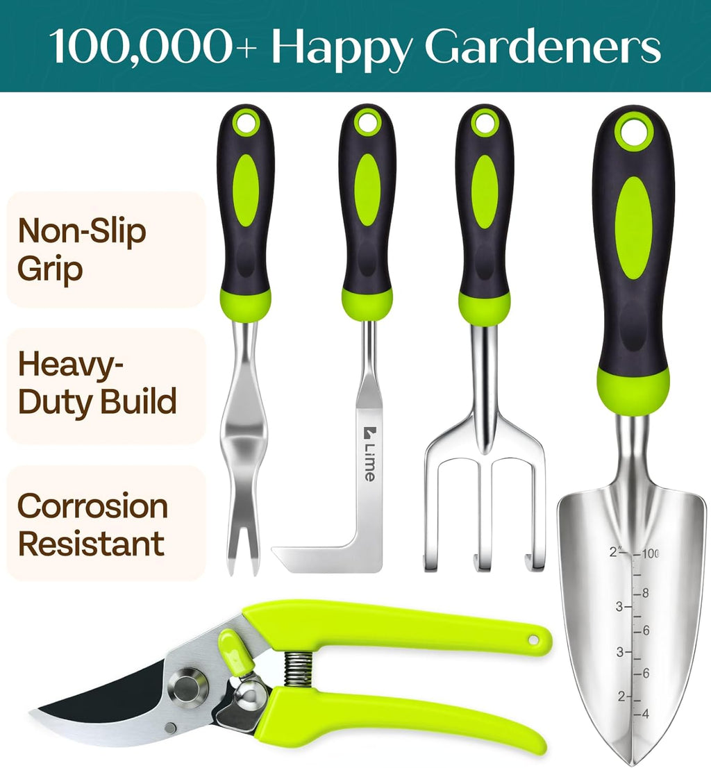 GROWIT Heavy Duty Gardening Tools - Gardening Gifts for Women, Men, Mom, Dad