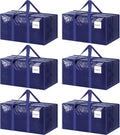 6 Pack Extra Heavy Duty Large Moving Bags with Strong Zipper & Comfortable