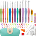 MECHEER Crochet Hooks 12 Sizes Crochet Hook Set, 51 Pack Yarn Crochet Kit for