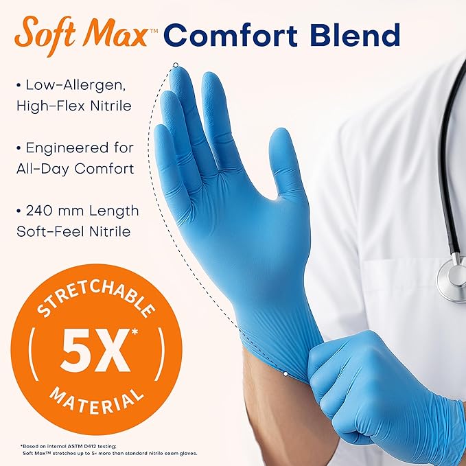 Supmedic Medical Soft Max™ Nitrile Exam Gloves, 100 Count Latex-Free