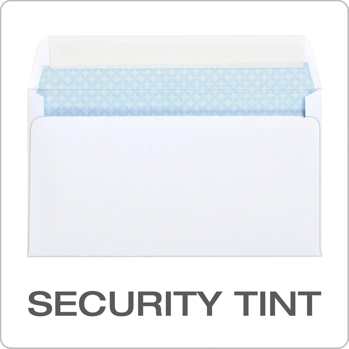 Quality Park #6 3/4 Self-Seal Security Envelopes, Security Tint and Pattern