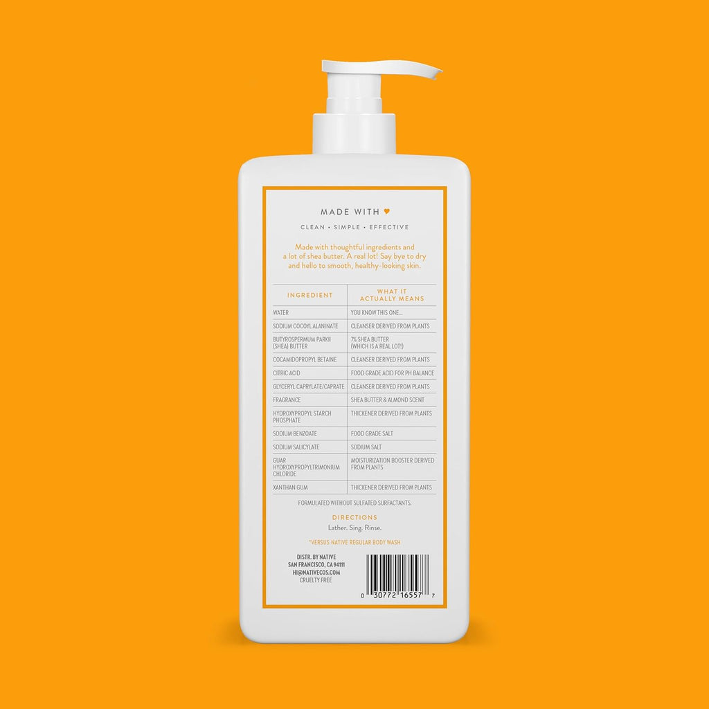 Native Moisturizing Body Wash Contains Naturally Derived Ingredients