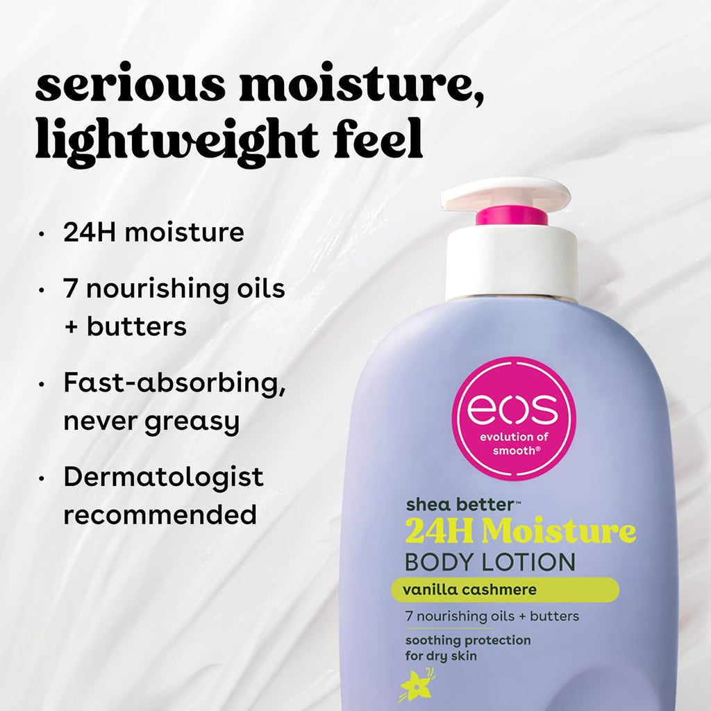 eos Shea Better Body Lotion Vanilla Cashmere, 24-Hour Moisture Skin Care