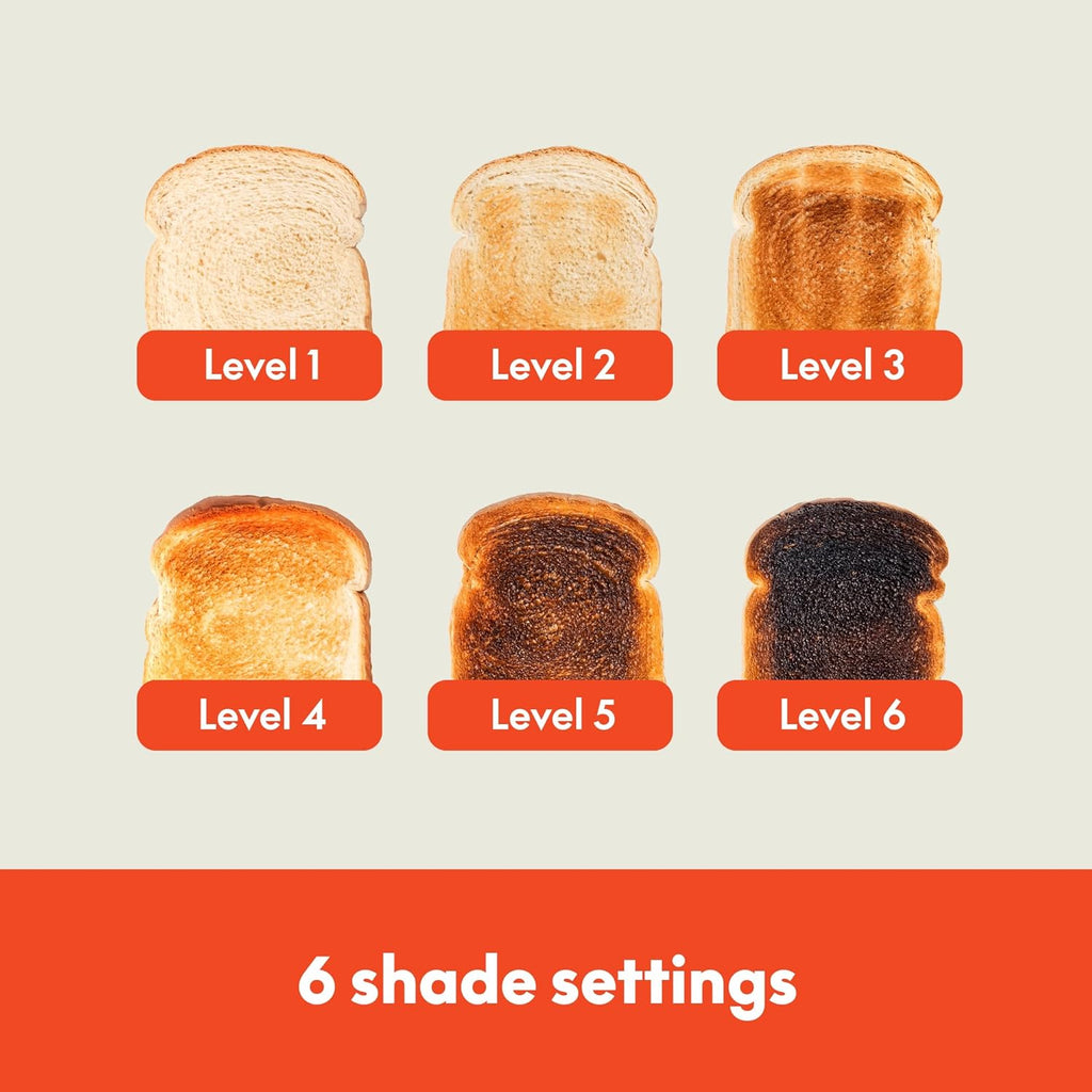 bella 2 Slice Slim Toaster, Fits-anywhere™ Kitchenware, 6 Setting Shade