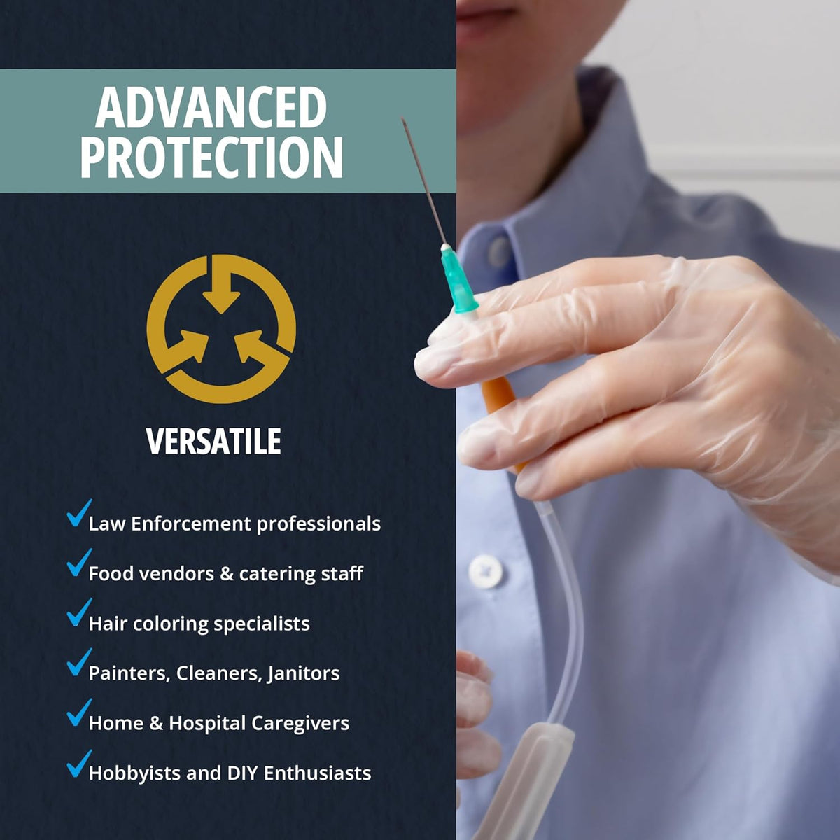 MED PRIDE Disposable Medical Grade Vinyl Exam Gloves, Latex & Powder Free