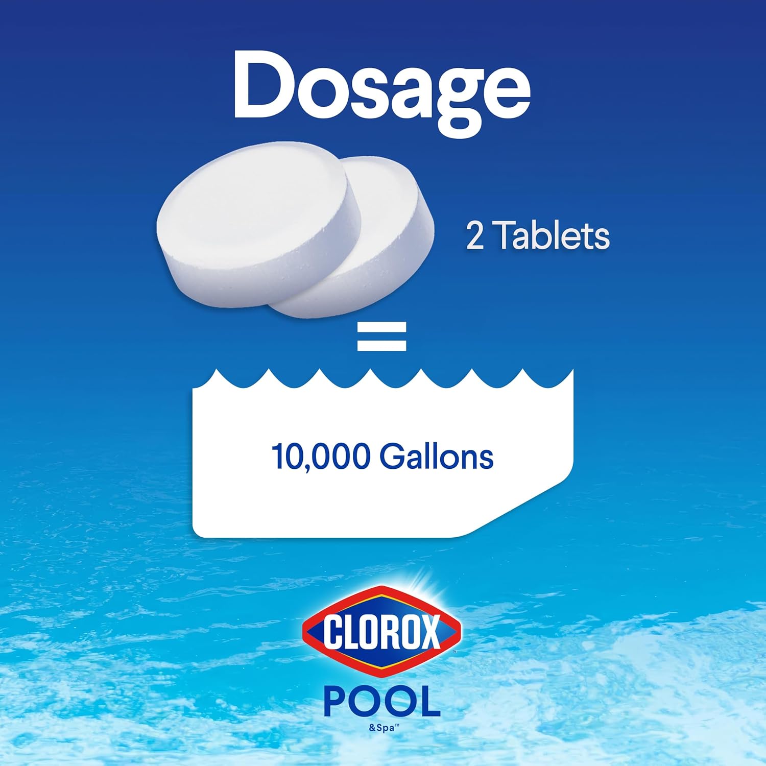 Clorox Pool&Spa XTRABLUE 3” Chlorinating Tablets, Individually Wrapped, Kills
