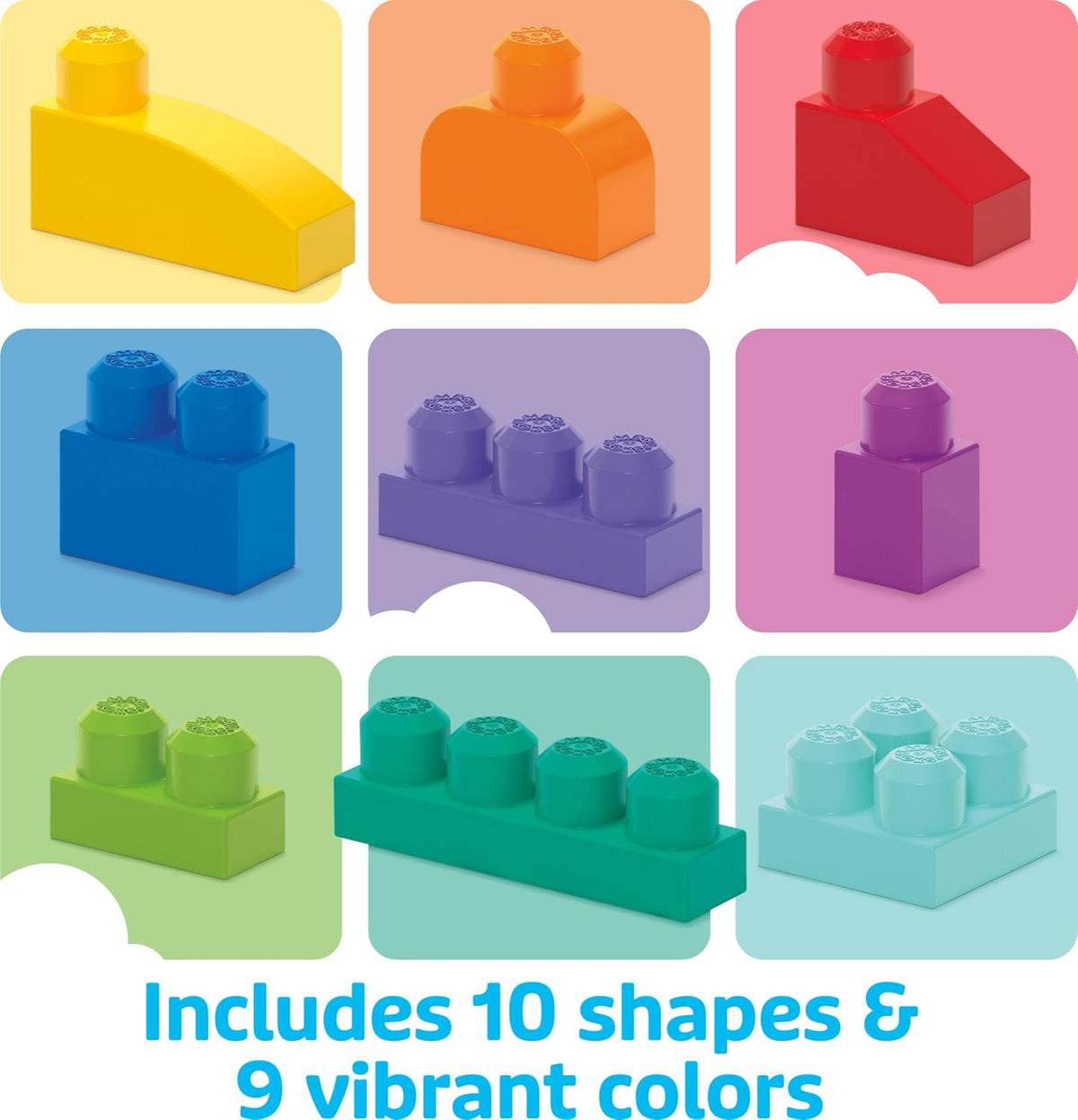 MEGA BLOKS First Builders Toddler Blocks Toys Set, Big Building Bag with 80