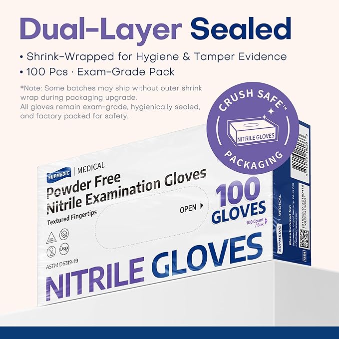 Supmedic Medical Soft Max™ Nitrile Disposable Gloves, 100 Ct Latex-Free
