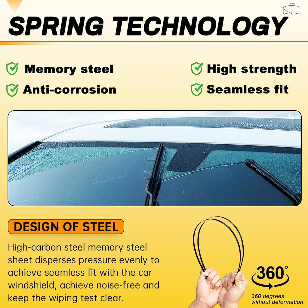 AUTOBOO 26" and 16" Windshield Wipers Blades (Pack Of 2),OEM Quality Premium