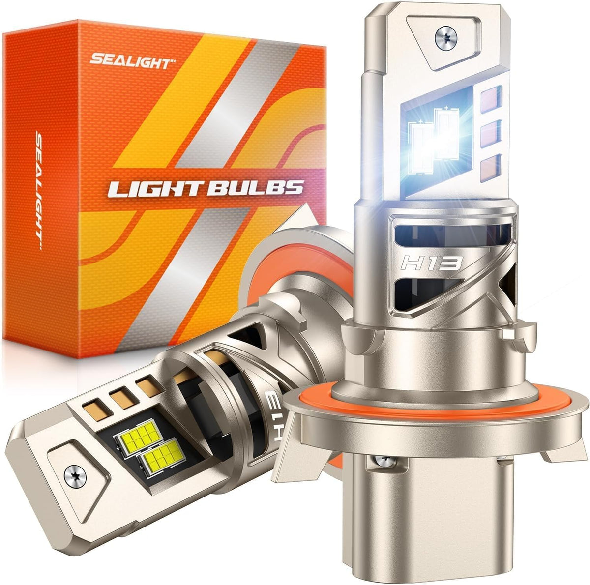 SEALIGHT H13 Light Bulb, 9008 LED Bulbs, 66,000LM 6500K Cool White - sealight led bulb installation
