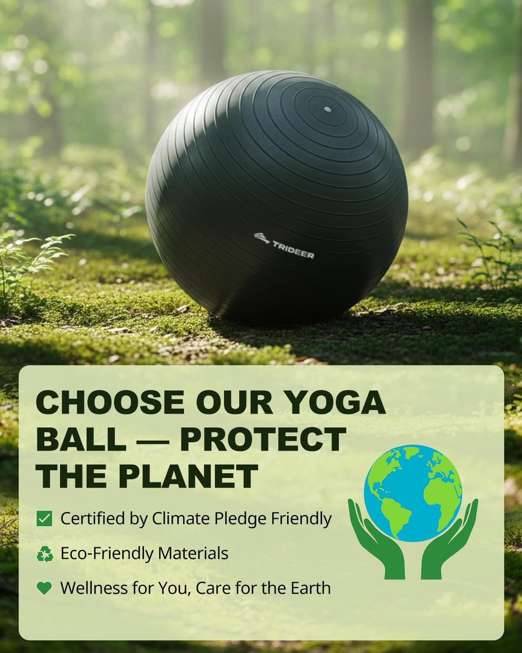 Trideer Exercise Ball for Yoga, Pilates & Fitness – Stability Ball Equipment