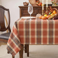 Fall & Thanksgiving Tablecloth Rectangular, Tartan Plaid, 60"x84"