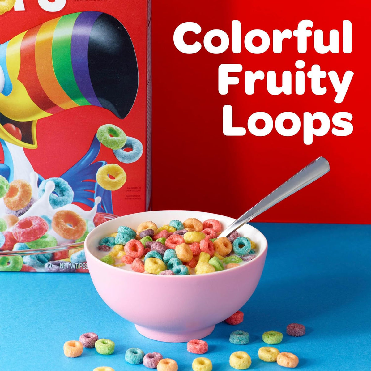 Kellogg's Froot Loops Breakfast Cereal, Good Source of Fiber, 15g Whole