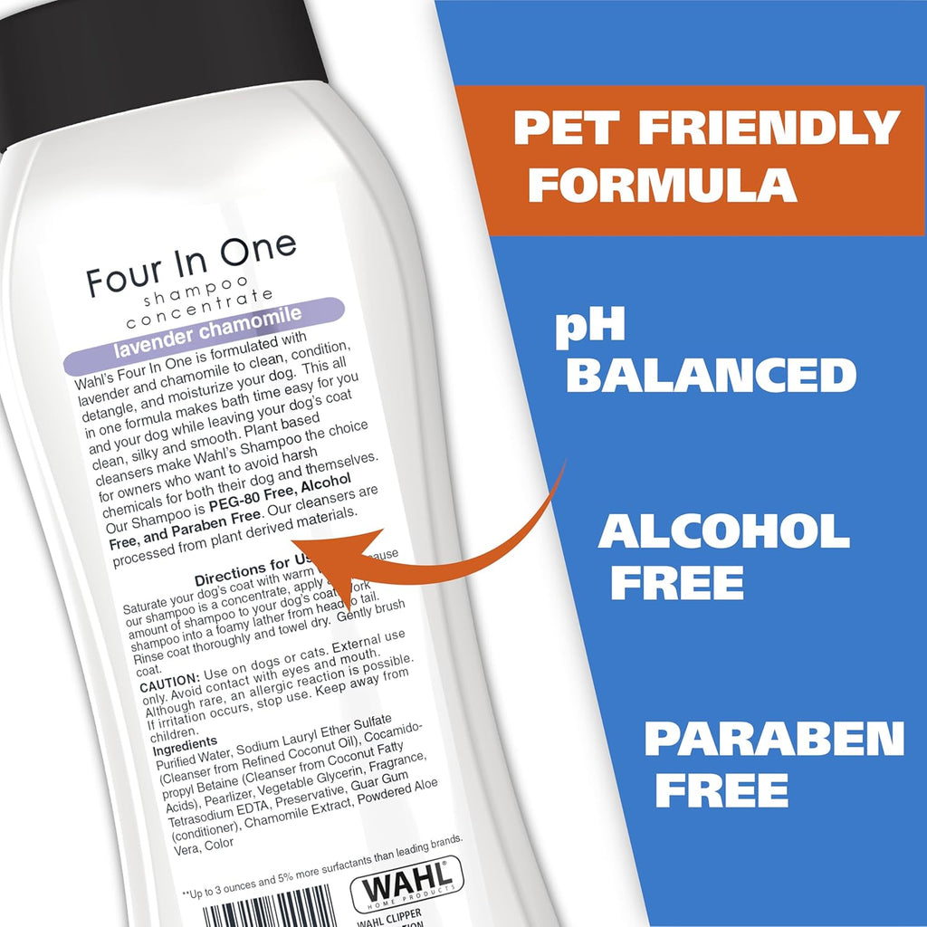 Wahl USA 4-in-1 Calming Dog Shampoo with Lavender Chamomile Scent – Cleans