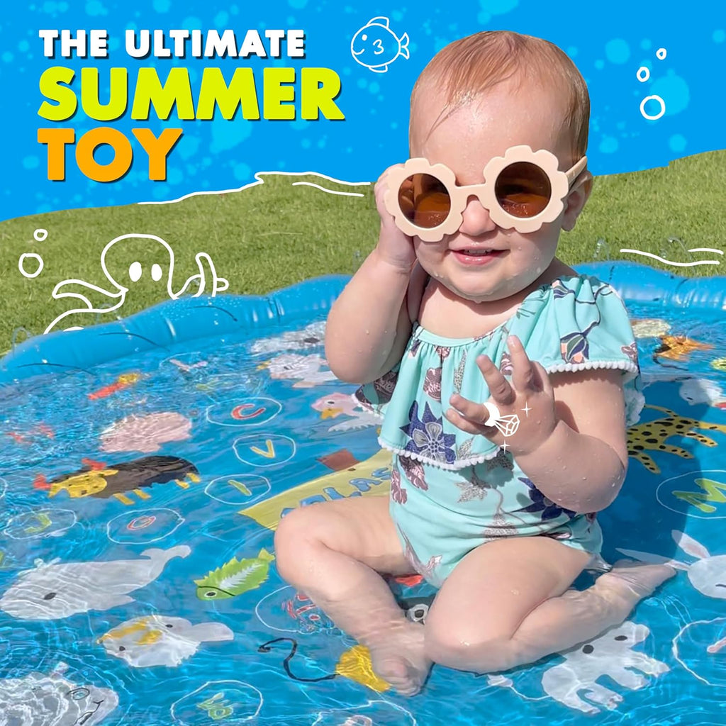SplashEZ 3-in-1 Splash Pad, Sprinkler for Kids & Baby Pool for Learning