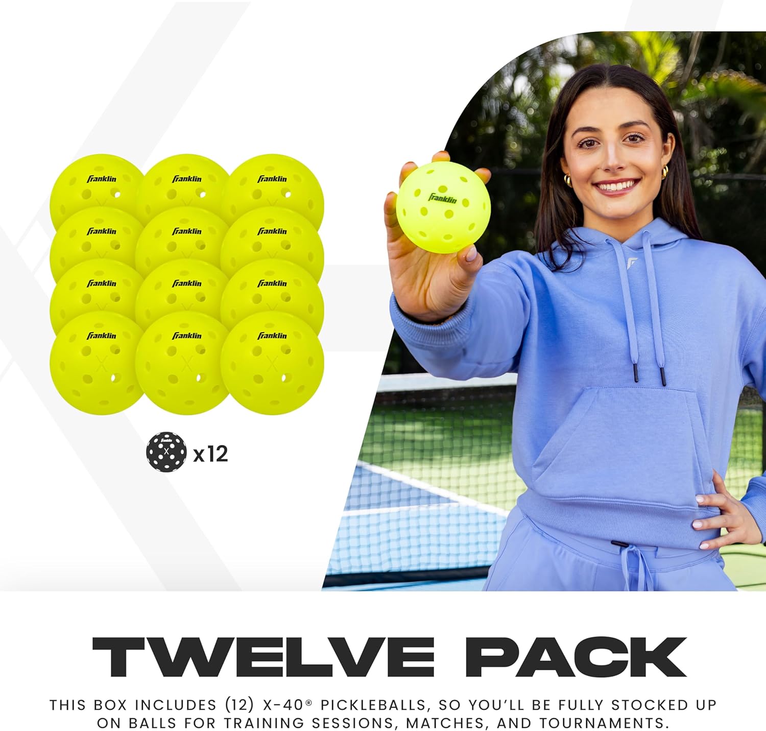 Franklin Sports X-40 Outdoor Pickleballs - Official Ball of USA Pickleball