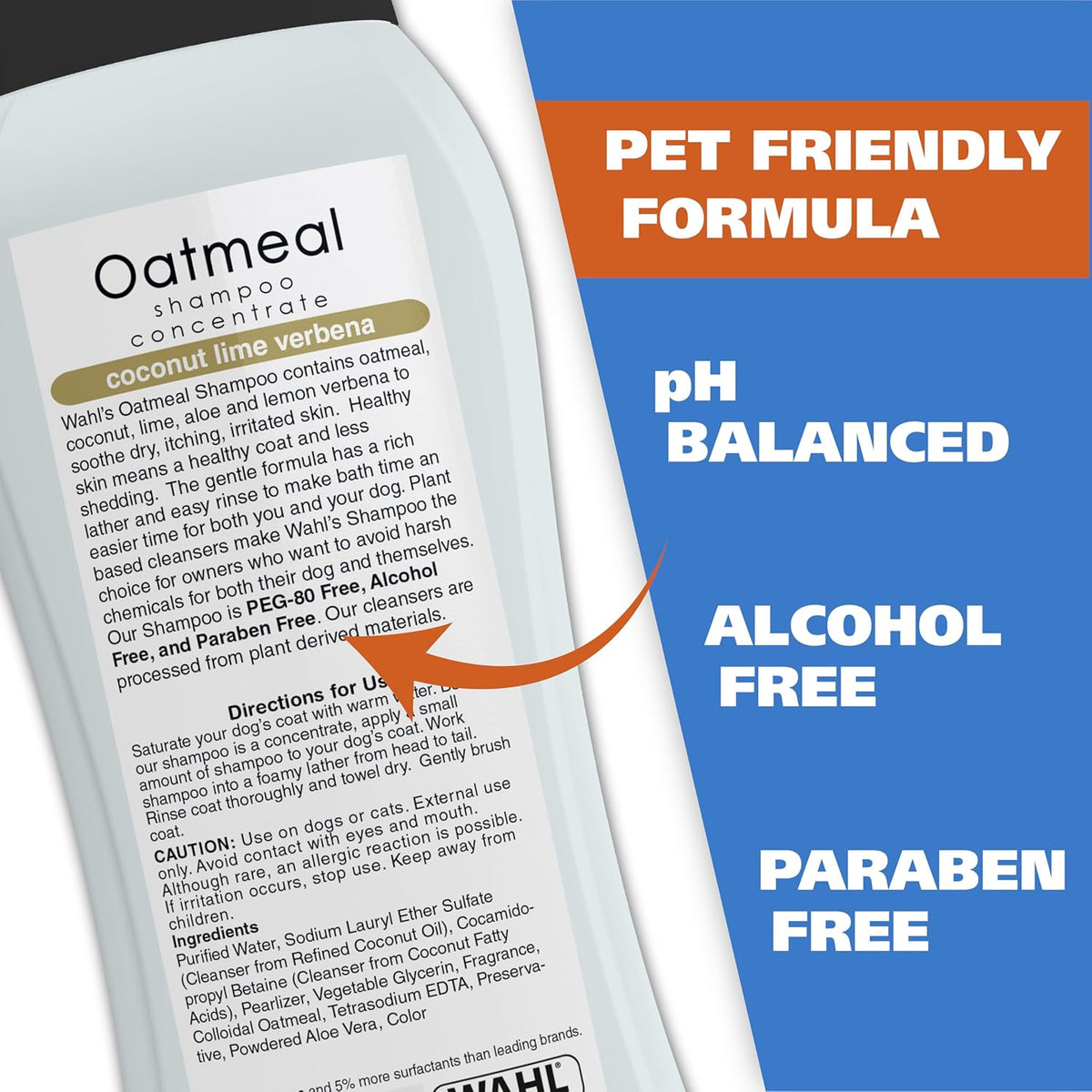 Wahl USA Dry Skin & Itch Relief Pet Shampoo for Dogs – Oatmeal Formula with
