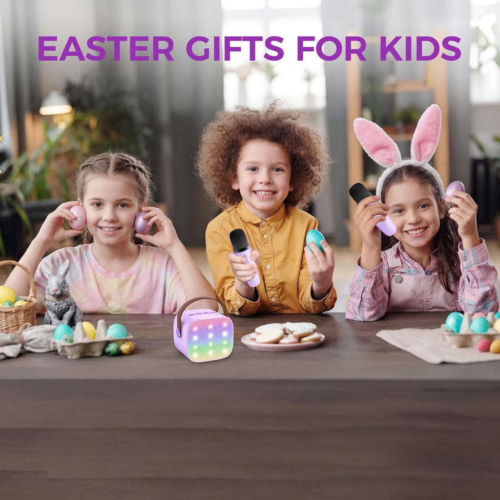 YLL Karaoke Machine for Kids, Portable Mini Speaker with 2 Wireless