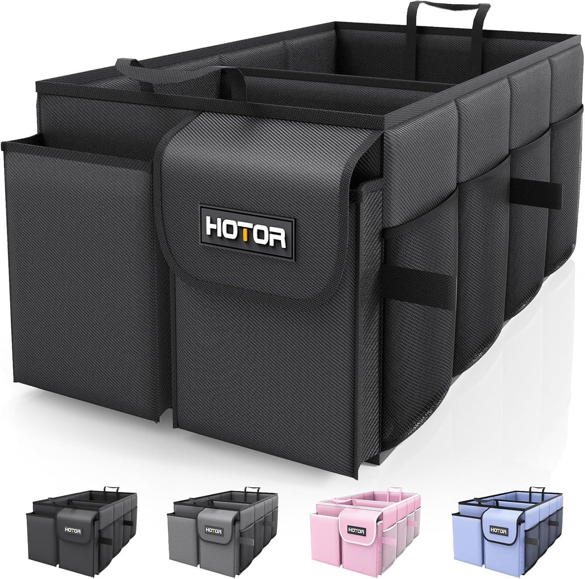 HOTOR Trunk Organizer - Car Organizer, Foldable Trunk organizer for SUVs &
