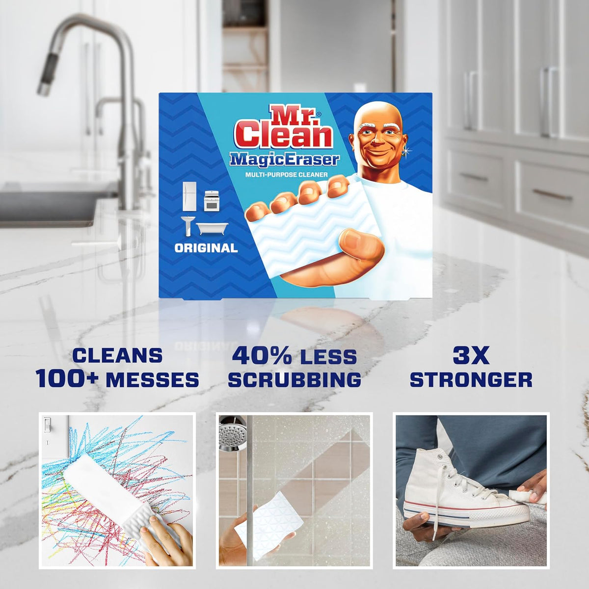 Mr. Clean Magic Eraser Original Cleaning Pads, Multi Purpose Cleaner
