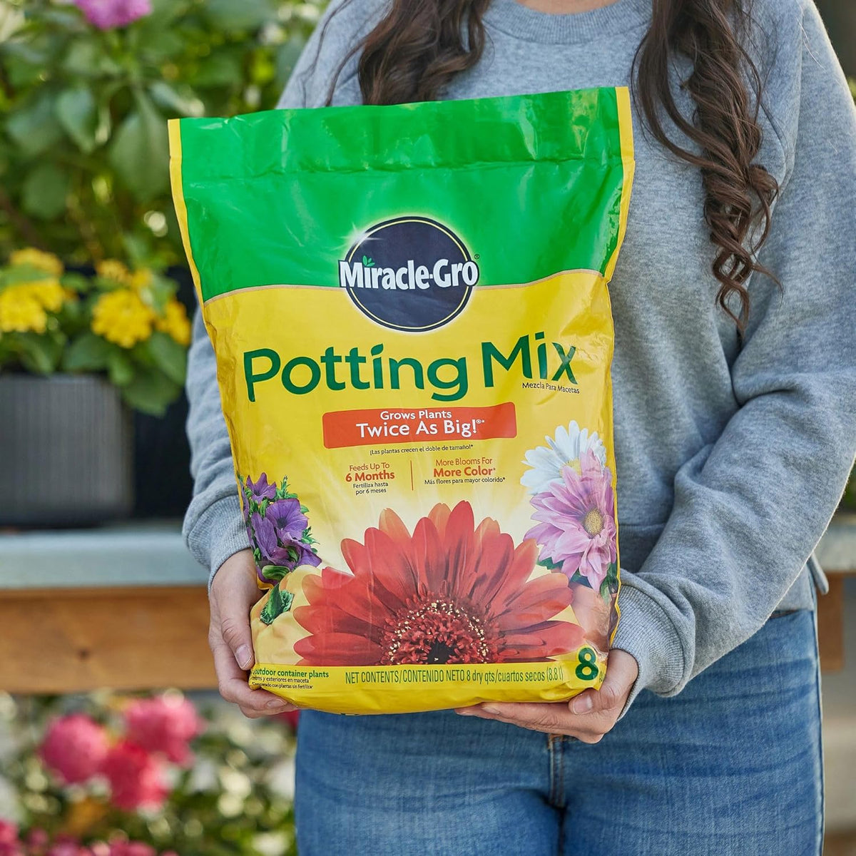 Miracle-Gro Potting Mix - For Container Plants, Flowers, Vegetables, Shrubs