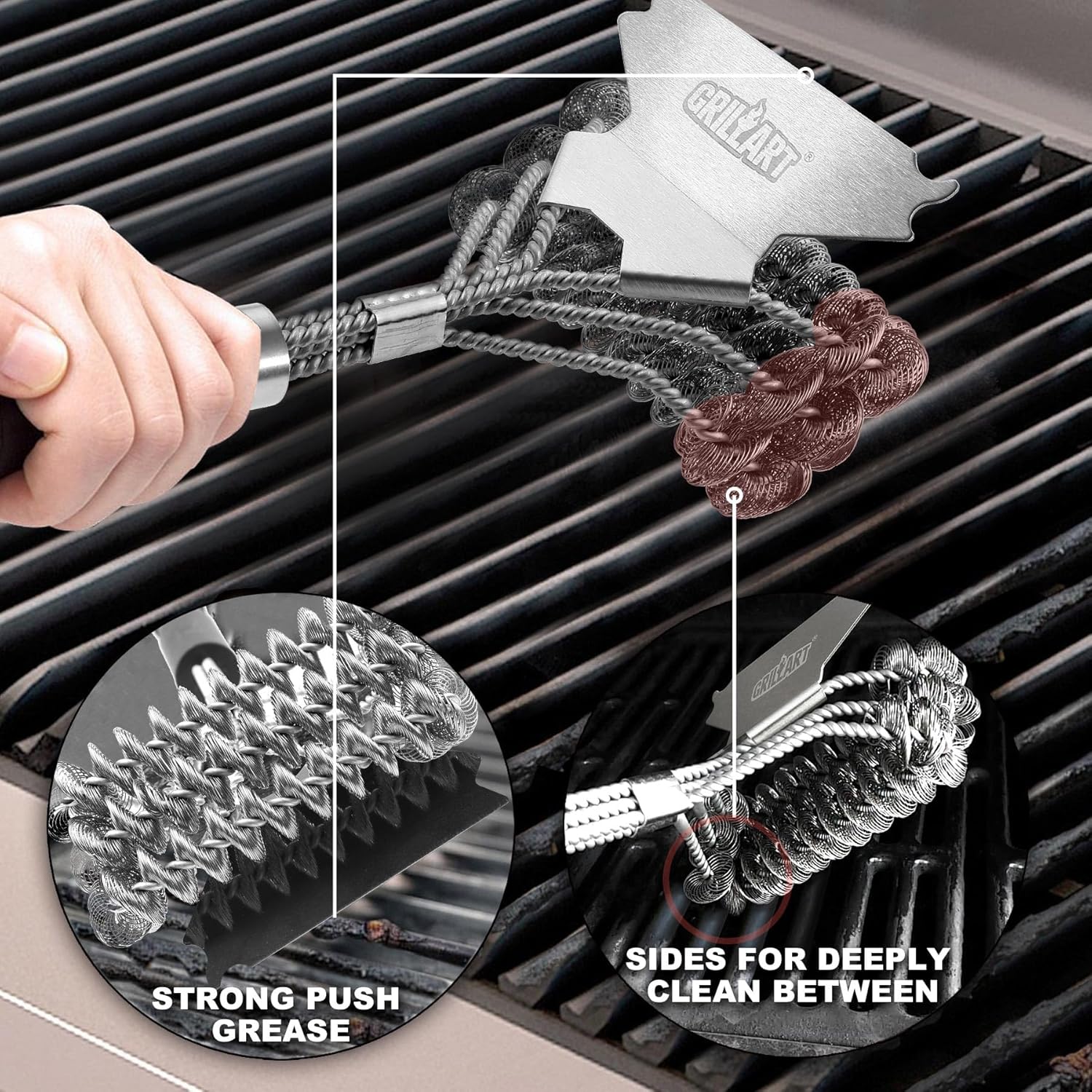 Grill Brush and Scraper Bristle Free – Safe BBQ Brush for Grill – 18''