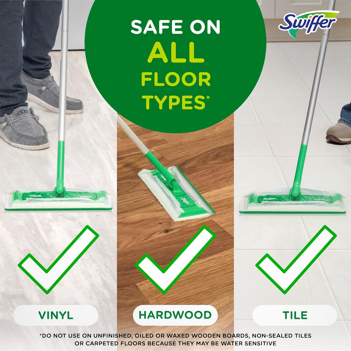 Swiffer Sweeper Wet Mopping Cloth Multi Surface Refills, Mops for Floor