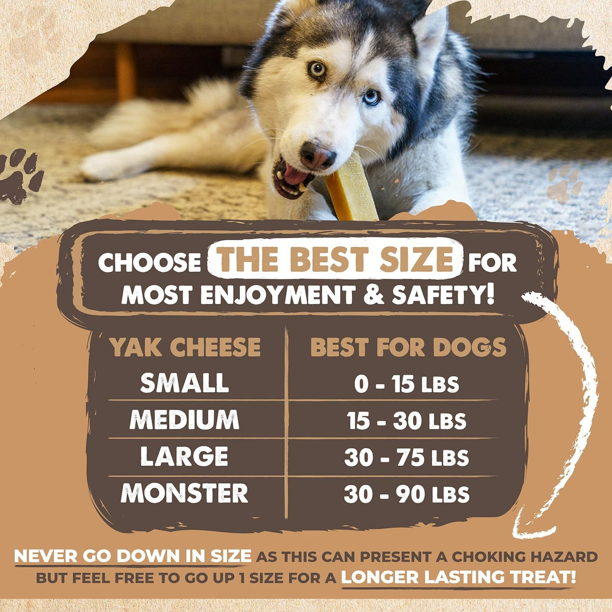 Mighty Paw Yak Cheese Dog Chews – All-Natural Long Lasting Hard Chew for