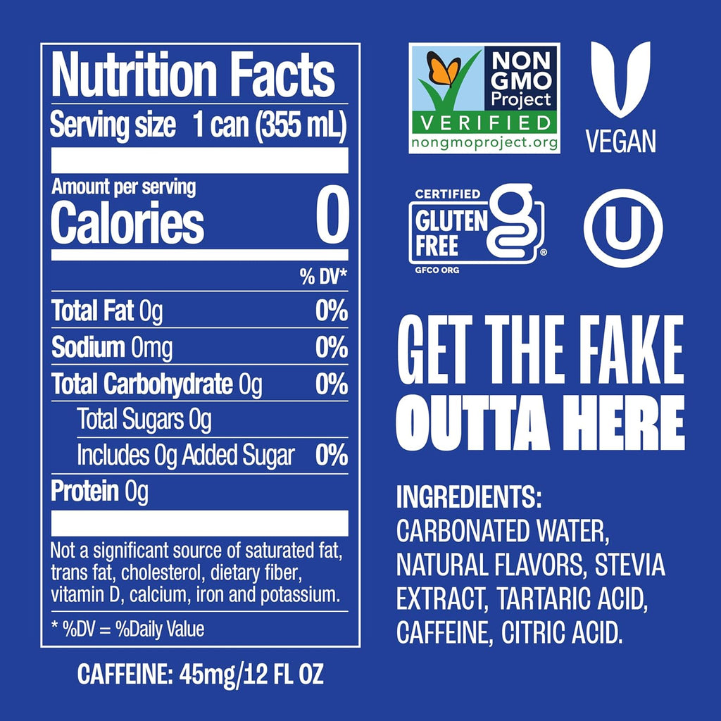Zevia Zero Sugar Soda, Cola, 12 oz Cans (24-Pack) – Naturally Sweetened, Zero