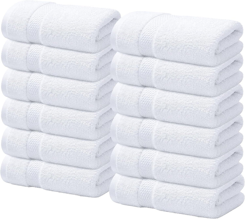 Infinitee Xclusives 100% Cotton Luxury Wash Cloths for Showering - 12 Pack
