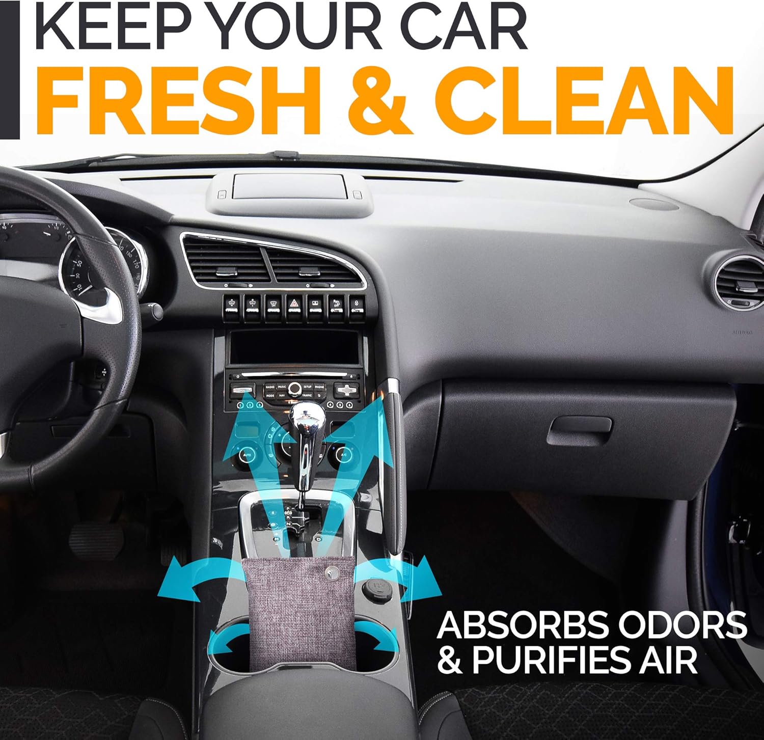 Activated Charcoal Odor Absorber for Strong Odors in Car, Closet, Shoe
