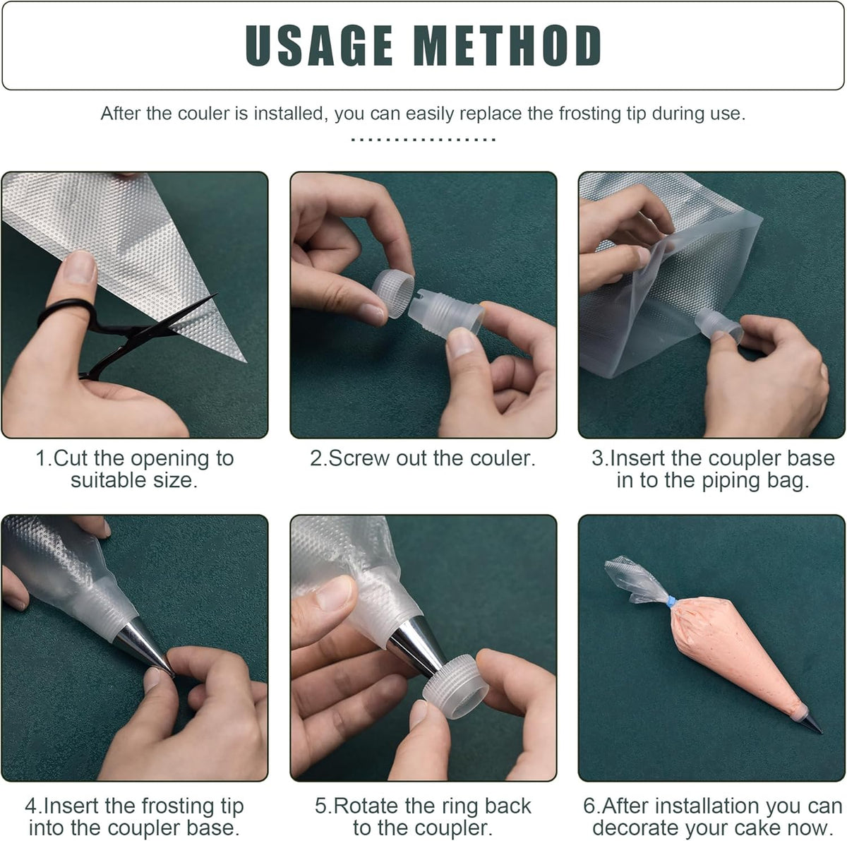 Piping Bags and Tips Set, Cakes Decorating Supplies Kit with 100pcs 12 Inch