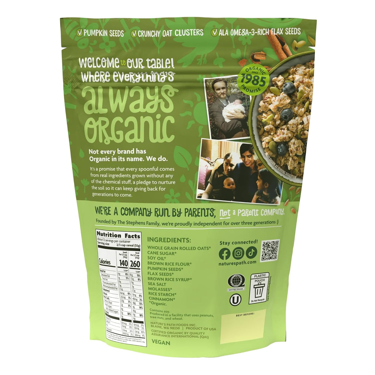 Nature's Path Organic Pumpkin Seed + Flax Granola, 24.7 oz (Pack of 1)